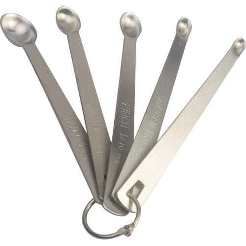 5Pcs Stainless Steel Mini Measuring Sauce Spoon Kitchen Tool Durable Accessories Tableware Sauce Home Measuring Spoon