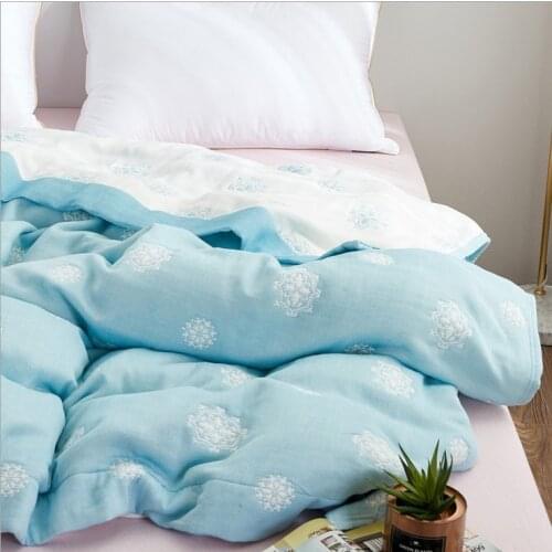 8-layer Cotton Blankets King Size Bed Cover Dust Towel Blankets Sofa Bedspread Cover Summer Air Conditioner Quilt