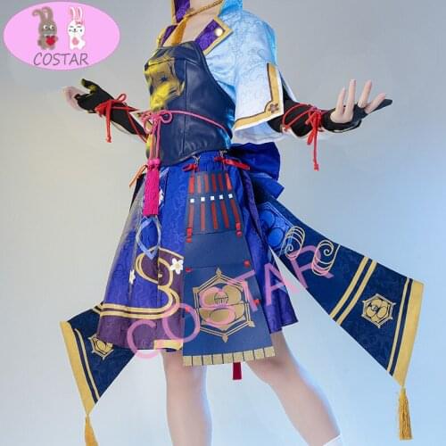 Anime Genshin Impact Kamisato Ayaka Cosplay Costume Game Suit Dress Uniform ShenLiLingHua Halloween Carnival Party Outfit Women