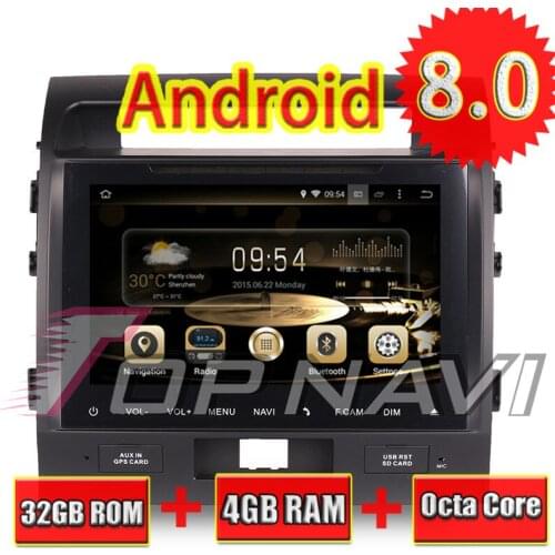 TOPNAVI 10.1" Octa Core Android 8.0 Car GPS Navigation for TOYOTA LAND CRUISER LC200 2004- Car Multimedia Audio Stereo NO DVD