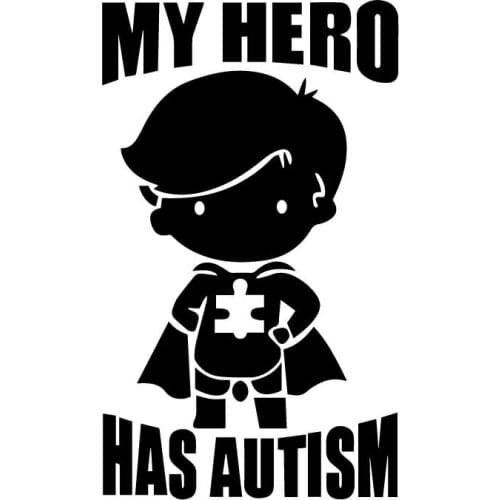 Personality Car Sticker My Hero Autism Personality PVC Car Decoration Accessories Decal Anti-UV Waterproof Sunscreen Black/White