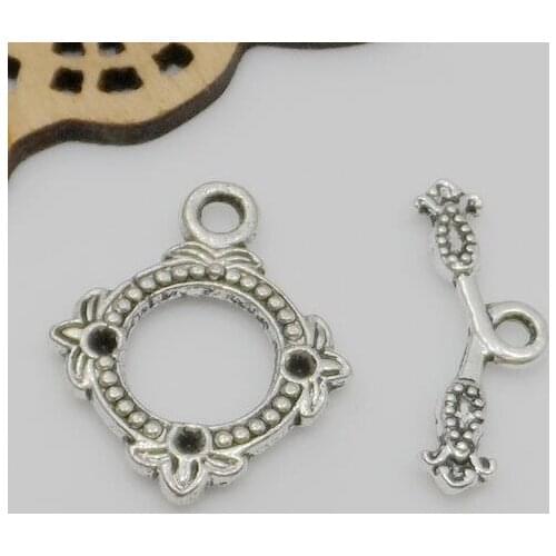Free Shipping 100PCS Alloy Antique Silver Bracelet Toggle Clasps Charm Pendant 16x22MM Jewelry Findings Accessories