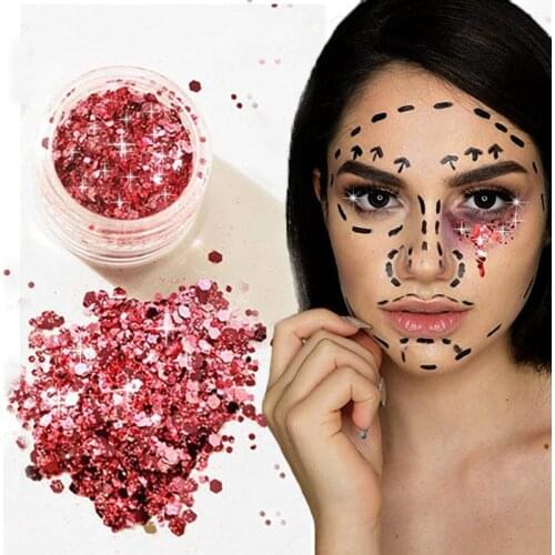 1 bottle 5g Shiny Glitter Sequins for Eye Shadow Face Body Nails Festivals Tattoo Accessory