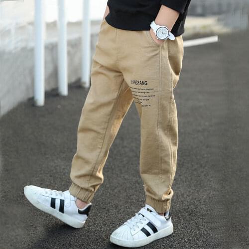 Boys Pants Boy Casual Trousers For Spring & Autumn 2020 New Sweatpants 4-14T Boy Solid Letters Printed Pants High Quality