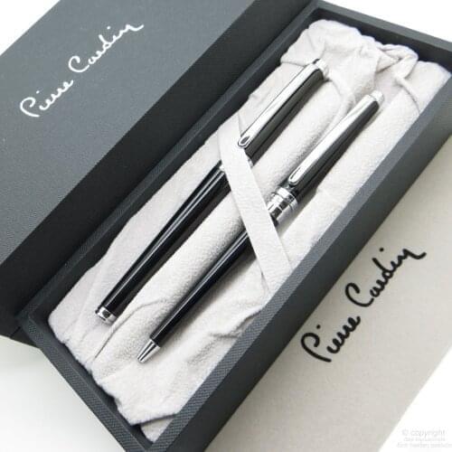 Pierre Cardin Status Black Fountain Pen + Ballpoint Pen | İsme Special Pen Set