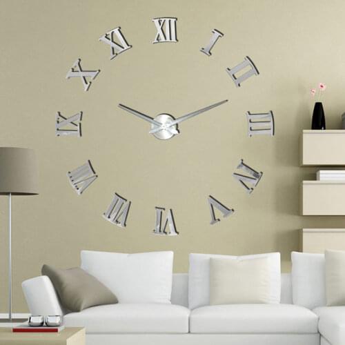 Decorative 3d Big Acrylic Mirror Wall Clock Acrylic Kitchen Quartz Clocks Stickers Modern Home Decoration Living Room Sticker