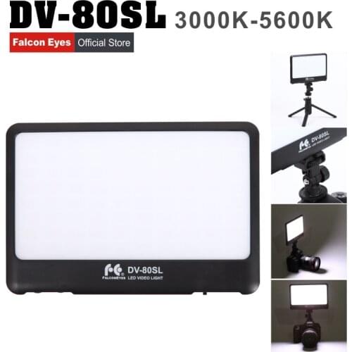 Falcon Eyes Slim LED Fill Light 15W Bi-color Portable Super Lamp for Camera or Camcorder with BB-6 Battery Empty Case DV-80SL