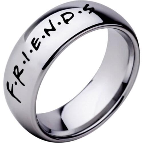 Fashion tv show friends letter print rings for women men firend beast friends stainless steel finger ring charm accessories gift
