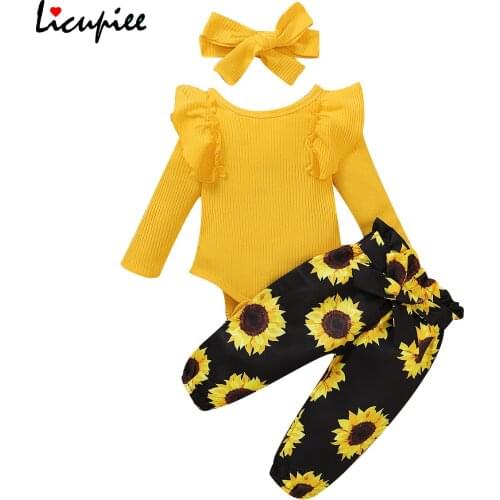 Print Female Baby Girls Long Sleeve Red Romper Tie Dye Trouser Headband 3 Pieces Toddler Long Sleeve Outfits Set for 0-24 Months