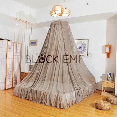 Round Dome Anti-electromagnetic radiation shielding 40-50DB 100% Silver Fibre Bed Canopy