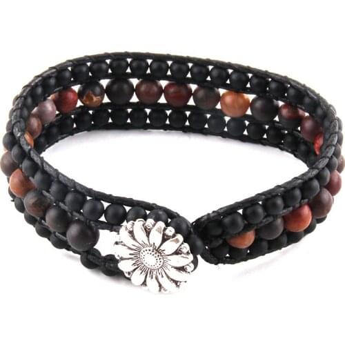 Fashion Beautiful Energy Beaded Jewelry Bracelet Handmade Black/Brown Natural Stone Wrap Bracelets For Men or Women Drop Ship