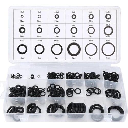 225PCS/set Rubber O Ring Assortment kit oring Washer Gasket Sealing O Ring pack 18 size with Plastic Box silicone rubber rings