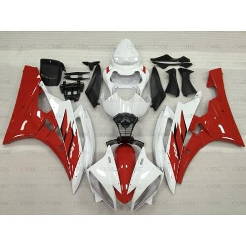 For YZF R6 2006 - 2007 Fairings YZFR6 2006 White Red Body Kits YZF R6 07 Bodywork Unpainted