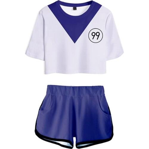 HUNTER×HUNTER Killua Zoldyck Cosplay Costume Crop Top Shorts Two Piece Sets