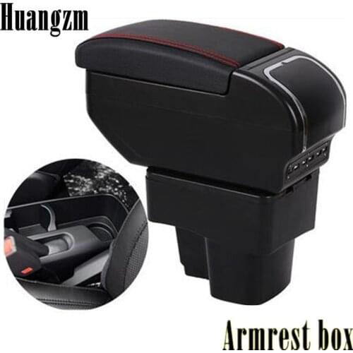 For KIA Rio 3 2011-2016 Armrest box with USB Charging ashtray cup holder Rotatable Center Centre Console Storage box