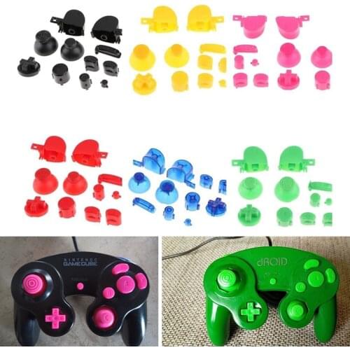 Full Button Set Colorful L R ABXY Z Keypads with Thumbsticks Caps for Nintendo Gamecube Controller Striking Y X A B for N GC NEW
