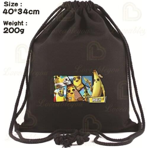 Simple Fortnite Canvas Drawstring Foldable Shop Pocket Hiking Camping Pouch Beach Swimming Bag Sports Outdoor Bag