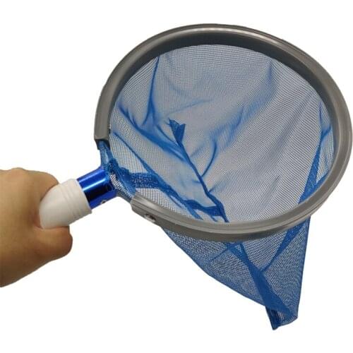 Pool Skimmer Net Swim Pool Net with Small Aluminum Handle Blue Net Bag Shallow Deep Water Swimming Pool Cleaning Net