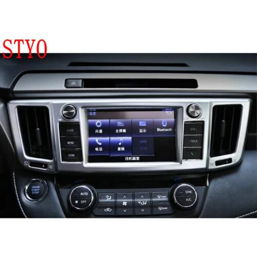STYO ABS chrome Car Styling Air Conditioning Outlet Decorative Circle Trim For LHD RAV4 RVA-4 2013 2014 2015 2016