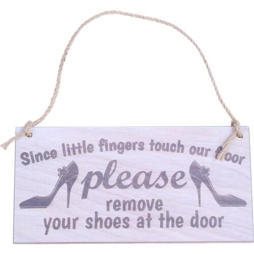 Since Little Fingers Touch Our Floor Please Remove Your Shoes At The Door Plaque Wooden Sign Hanging Gift