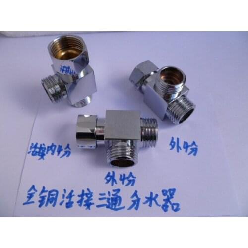 Vidric Copper square three-way water separator One into two out four points one internal tooth two external teeth transfer inter