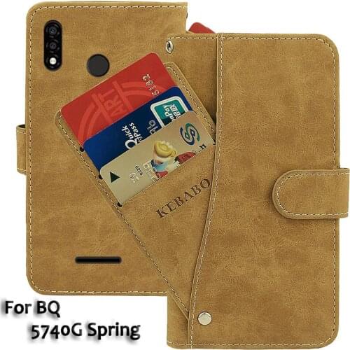 Vintage Leather Wallet BQ 5740G Spring Case 5.7" Flip Luxury Card Slots Cover Magnet Phone Protective Cases Bags
