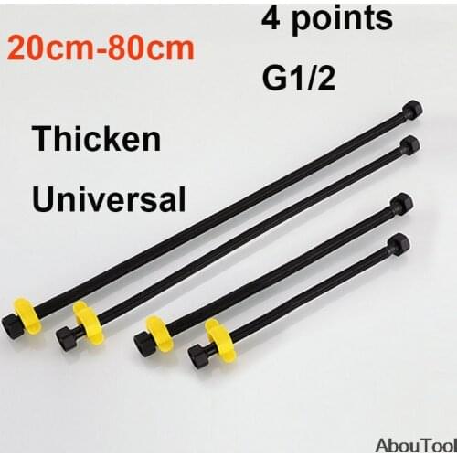 20-80cm Water Inlet Hose Black Faucet Heater Pipe Toilet Connection Cold Hot Mixer Inlet Pipe Kitchen Bathroom Accessories Set