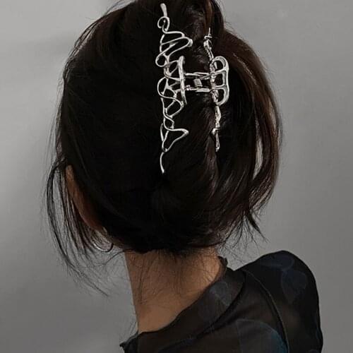 Irregular Metal Headwear Liquid Styling Hair Grab Retro Silver Elegant Hair Clip Fashion Simplicity Hair Claws Hair Accessories