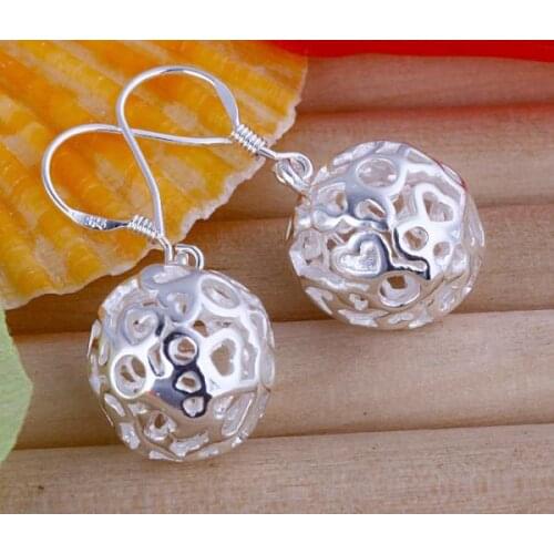 S925 jewelry 2016 cute Silver color women earrings ot selling high quality fashion jewelrhy E75