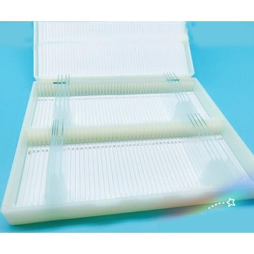 1 Pc Plastic Rectangle Microscope Glass Holder Slide Box for 100 Slides laboratory supplies