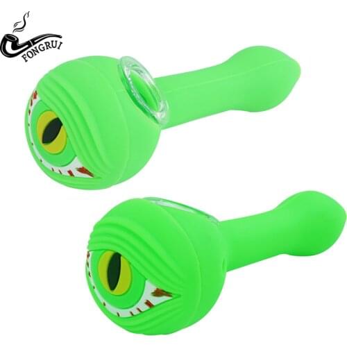 Creative Smoke Tobacca Pipe 1pcs Silicone Smoking Pipe with Glass Bowl Unbreakable Hand Pipes for Smoking Accessories