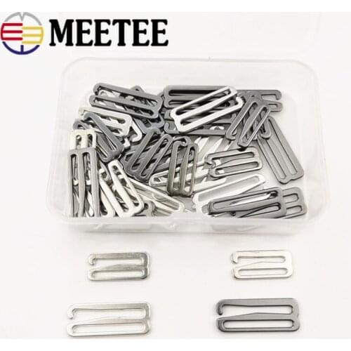 10/20pcs 18/24mm Metal Tri-Glide Hook Buckles Webbing Underwear Bra Strap Adjuster Clasp Slider DIY Ring Belt Buckle Accessories