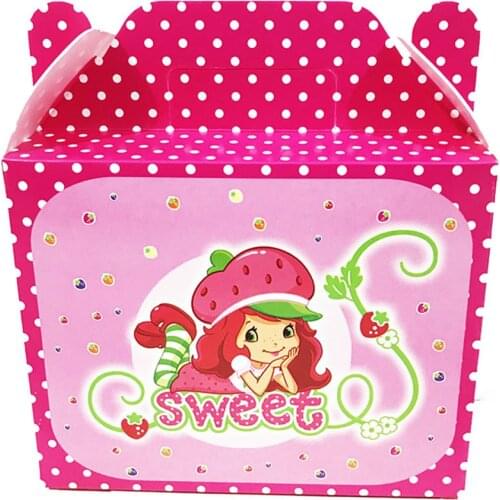 12pcs/lot Shortcake theme gift boxes birthday party decorations Strawberry party supplies Shortcake theme candy boxes