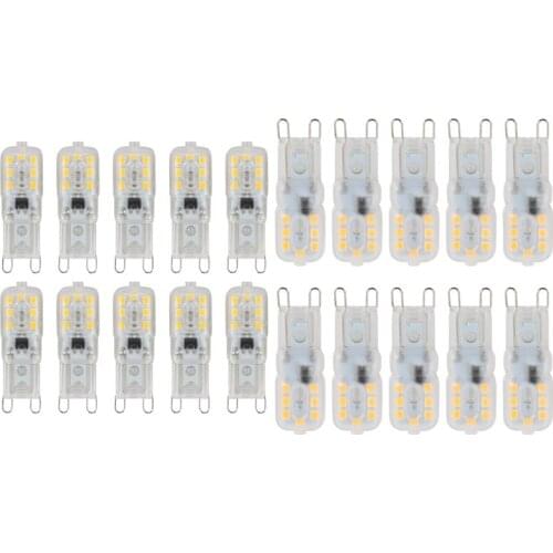 20 Pcs G9 5W LED Dimmable Capsule Bulb Replace Light Lamps AC220-240V, 10 Pcs Warm White & 10 Pcs White