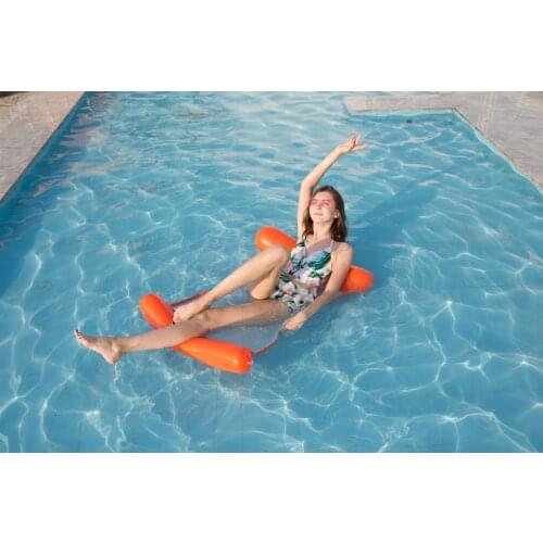 2021 New Multi-Color Waterproof And Durable Inflatable Recliner Floating Bed With Foldable Backrest On Water