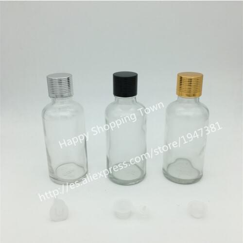 50ml clear glass bottle with cap/plug, clear essential oil bottle 10pcs/lot