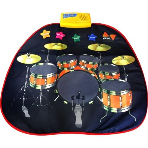 70.5x62cm Children Musical Play Mat Drum Set Voice Instrument Touch Playing Rug Jazzdrums Soft Carpet Early Educational Toy Gift