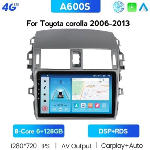 Carplay AUTO Android 11 Car Radio GPS Navigation Multimedia Video Player For Toyota Corolla E140/150 2006-2013 Stereo 2din Audio