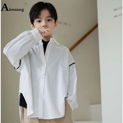 Children Fashion Shirt Boys Loose Blouse Long Sleeve Autumn Shirt blusas Kids Clothing 2021 Single Breasted Tops Streetwear