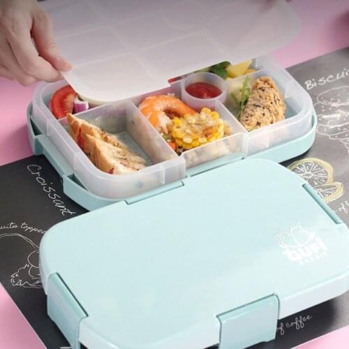 Childrens Lunch Box Kids School Creative Microwaveable Bento Box With Compartment Portable Tableware Leak-Proof Food Container