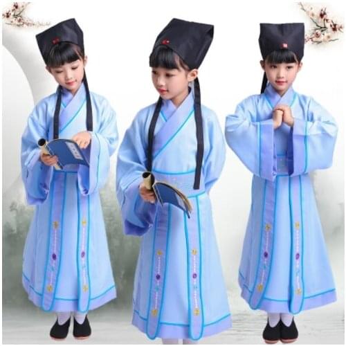 Talented person Hanfu three-character china girl boy adult performance costume ancient chinese national student Cosplay Costumes