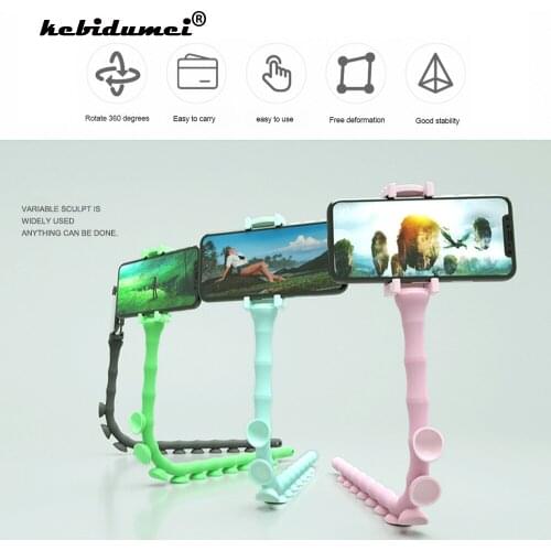 Flexible Worm Mobile Phone Bracket Cute Lazy Worm Phone Stand Holder For Home Bicycle Mobile Phone Mount Clamp