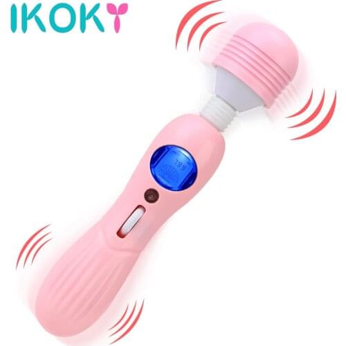 IKOKY Clitoris Stimulator AV Stick Female Masturbator G Spot 9 Frequency 8 Speed Adults Products Magic Wand Vibrators