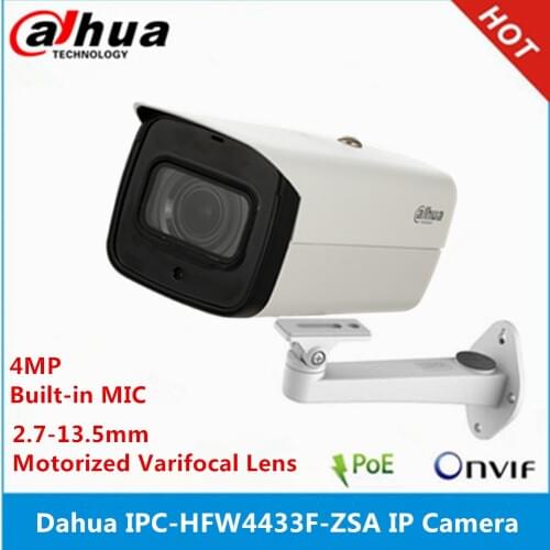 Dahua IPC-HFW4433F-ZSA 4MP Starlight Camera 2.7mm ~13.5mm varifocal motorized lens IR80M built-in MIC poe IP Camera