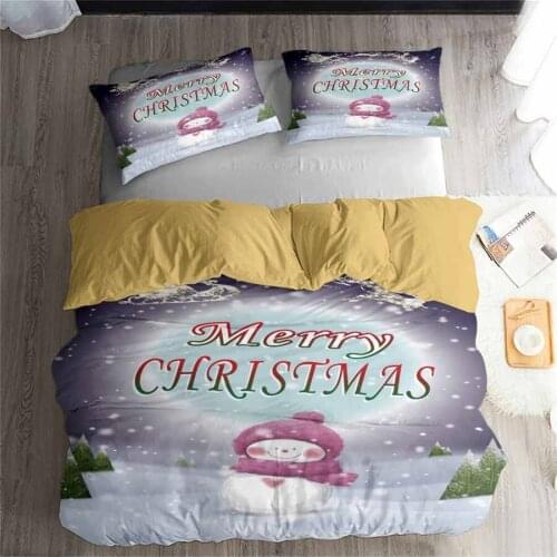HELENGILI 3D Bedding Set Christmas Print Duvet cover set lifelike bedclothes with pillowcase bed set home Textiles #SD-53