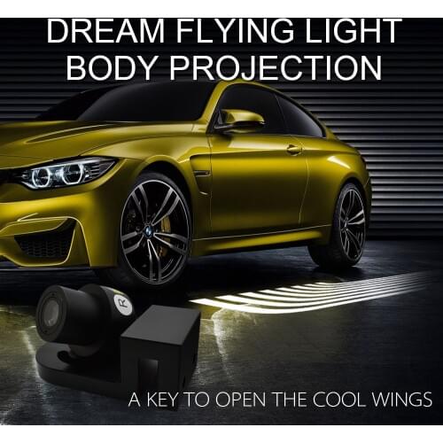 LDRIVE 2Pcs Angel Wings Car Welcome Light Shadow Light Projector Car LED Door Warning Light Lamp for Audi BMW Toyota Volkswagen