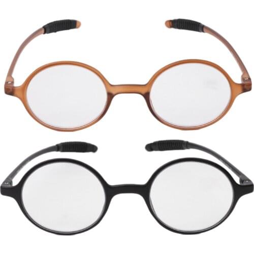 Lightweight TR90 Round Reading Glasses Resin Presbyopia Eyeglasses +1.0~+4.0