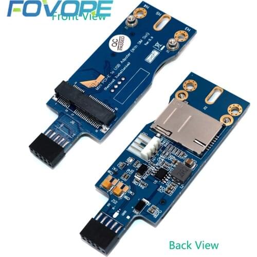 Mini PCI-E Wireless to USB w/ SIM Card Slot WWAN LTE Module Adapter Card for Desktop Embedded System USB 9Pin MINI PCI-E Adapter