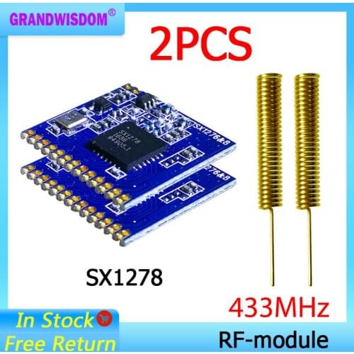 433mhz RF LoRa module 2pcs SX1278 PM1280 Long-Distance communication Receiver and Transmitter SPI LORA IOT+2pcs 433MHz antenna