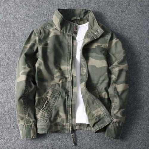 Mens Camouflage Combat Jackets Military Pockets Outside Army Coats Stand Collar Z99